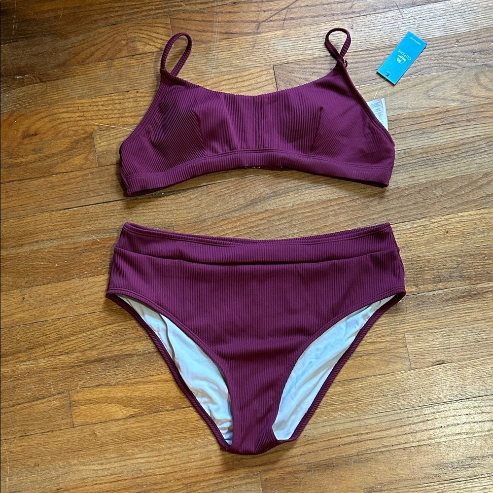 Cupshe Deep Red Bikini Set